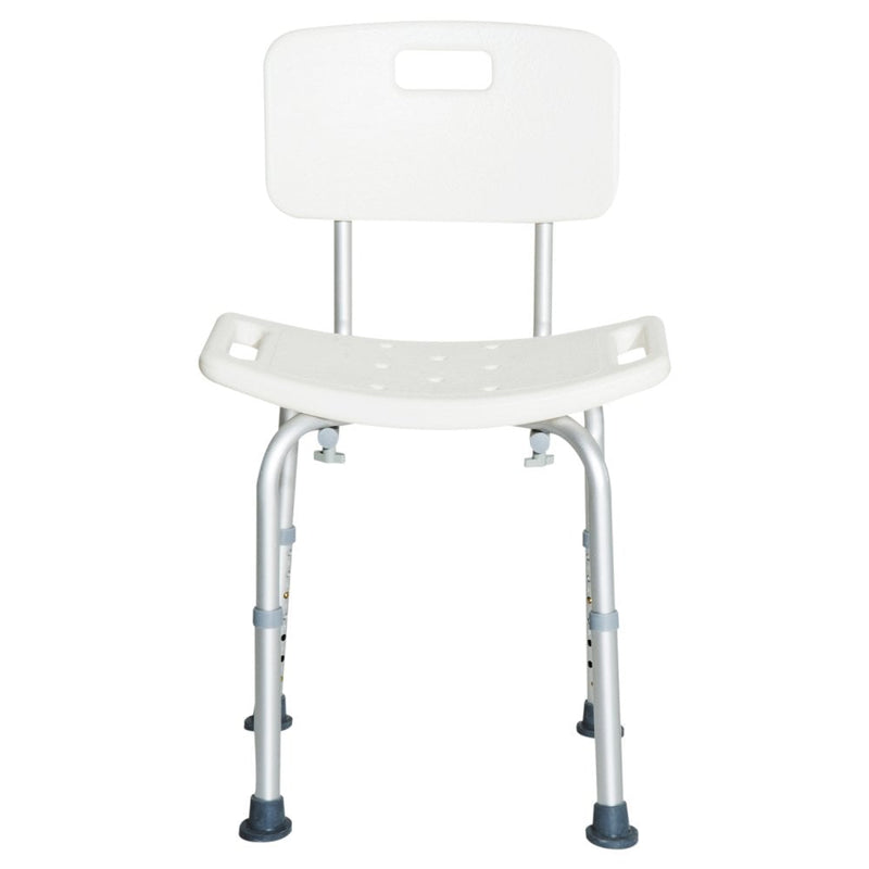 HOMCOM Adjustable Non-Slip Shower and Bath Chair, 55Wx50.6Dx67.5-85.5H cm-Cream White