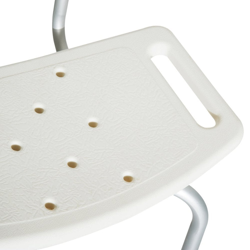 HOMCOM Adjustable Non-Slip Shower and Bath Chair, 55Wx50.6Dx67.5-85.5H cm-Cream White