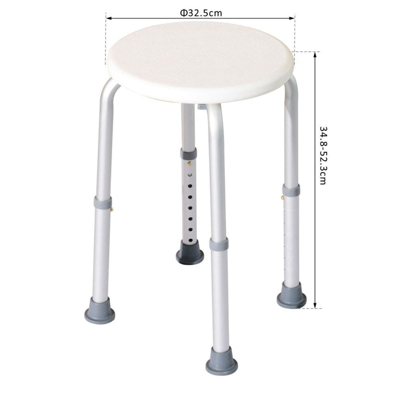 HOMCOM Adjustable Non-Slip Shower and Bath Stool,  32.5Wx41Dx35.5-54H cm-Cream White