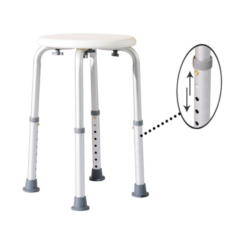 HOMCOM Adjustable Non-Slip Shower and Bath Stool,  32.5Wx41Dx35.5-54H cm-Cream White