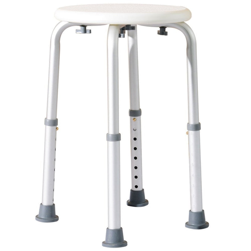 HOMCOM Adjustable Non-Slip Shower and Bath Stool,  32.5Wx41Dx35.5-54H cm-Cream White