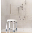 HOMCOM Adjustable Non-Slip Shower and Bath Stool,  32.5Wx41Dx35.5-54H cm-Cream White