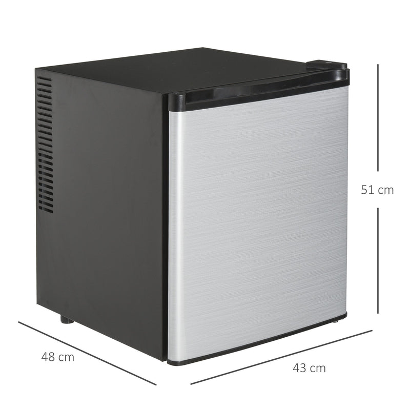 HOMCOM Freestanding Beverage Fridge and Cooler with Movable Chrome Rack Extra Storage Shelf, Hold up to 40 Cans, for Beer Soda Water Cola, Home Office, Black and Silver Can Cola