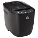 HOMCOM Break Maker Digital 550W 12-in-1 Programmed Bread Machine with 13-Hour Delay Timer 60 Minutes Keep Warm Function Non-stick Pan 3 Crust Colors 2 Loaf Size Black Timing and Warming