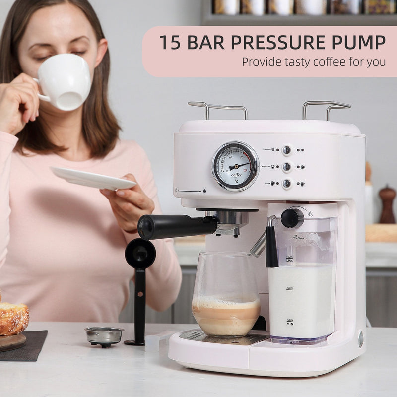 1.7L Steam Wand Milk Frother , Water Boiler Milk Foaming Machine 15 Bar For  Cafe