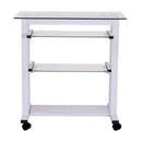 Workstation Computer Laptop Desk Writing Table W/Wheels-White