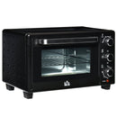 HOMCOM Convection Mini Oven 21 L, Countertop Electric Grill, Toaster Oven with Adjustable Temperature, Timer, Baking Tray and Wire Rack, 1400W Grill Temp - Black