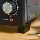 HOMCOM Convection Mini Oven 21 L, Countertop Electric Grill, Toaster Oven with Adjustable Temperature, Timer, Baking Tray and Wire Rack, 1400W Grill Temp - Black