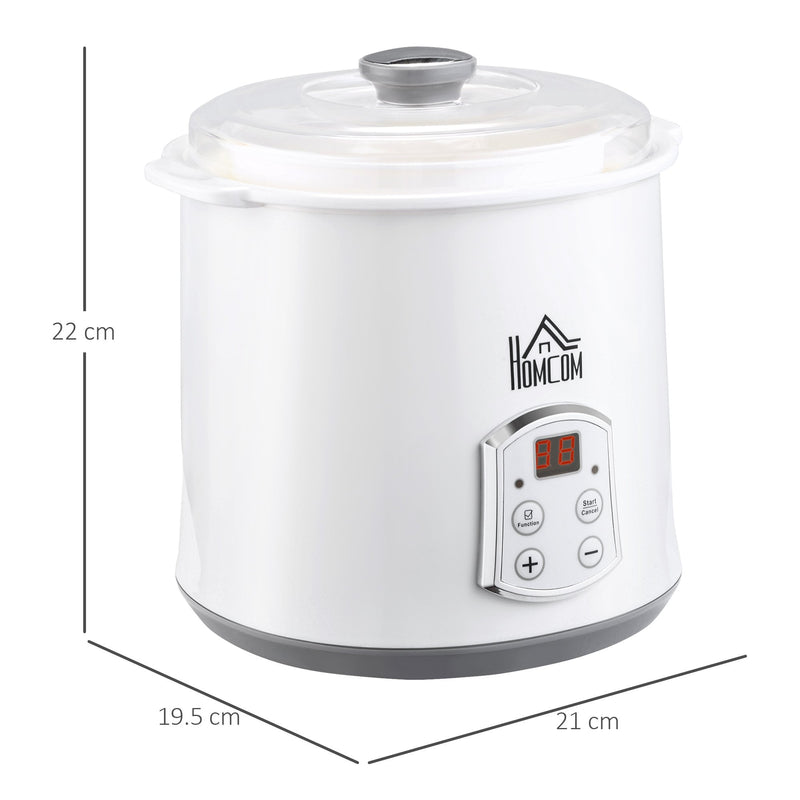 HOMCOM Yoghurt Maker 3 in 1 with Strainer, Multifunctional Yogurt Machine with Digital Display, Timer for Greek Yoghurt, Rice Wine Strainer