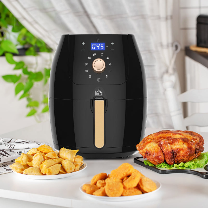 HOMCOM Air Fryer 5.5L 1700w - Black with Rose Gold