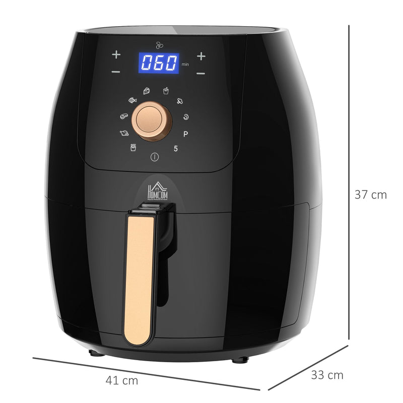 HOMCOM Air Fryer 5.5L 1700w - Black with Rose Gold