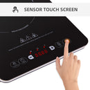 HOMCOM Portable Induction Hob Induction Cooker 2000W Single Hot Plate Electric Cooktop with 8 Power & Temperature Levels 4H Timer Child Lock Sensor Touch LED Display Ceramic Glass Panel Temp