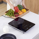 HOMCOM Portable Induction Hob Induction Cooker 2000W Single Hot Plate Electric Cooktop with 8 Power & Temperature Levels 4H Timer Child Lock Sensor Touch LED Display Ceramic Glass Panel Temp