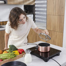 HOMCOM Induction Hob Portable Induction Cooker 2000W Single Hot Plate Electric Cooktop with 8 Power & Temperature Levels 4H Timer Child Lock Sensor Touch LED Display Ceramic Glass Panel