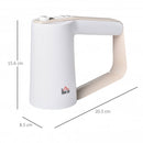 HOMCOM Hand Mixer 5 in 1 500W - White Electric Whisk Five Speed w/ Stainless Steel Dough Hook Beater Blender Chopper for Kitchen Baking