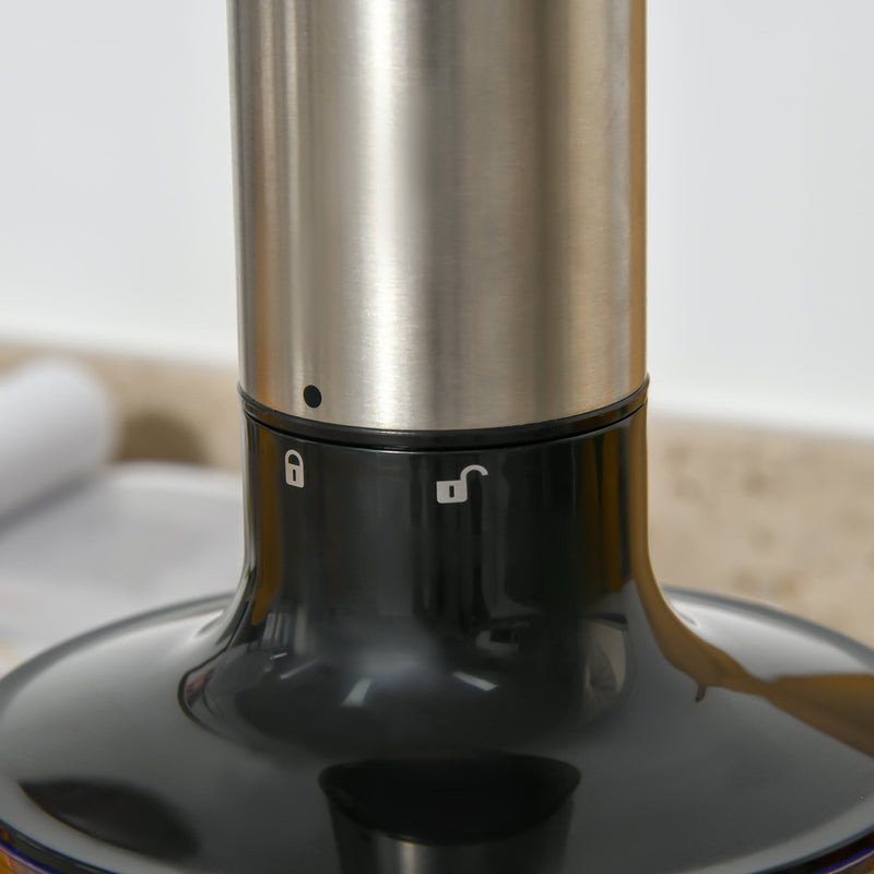 HOMCOM Immersion Hand Blender 1000W, 4 In 1 Handheld Stick Blender with Measuring Cup, Egg Whisk, Chopper Bowl