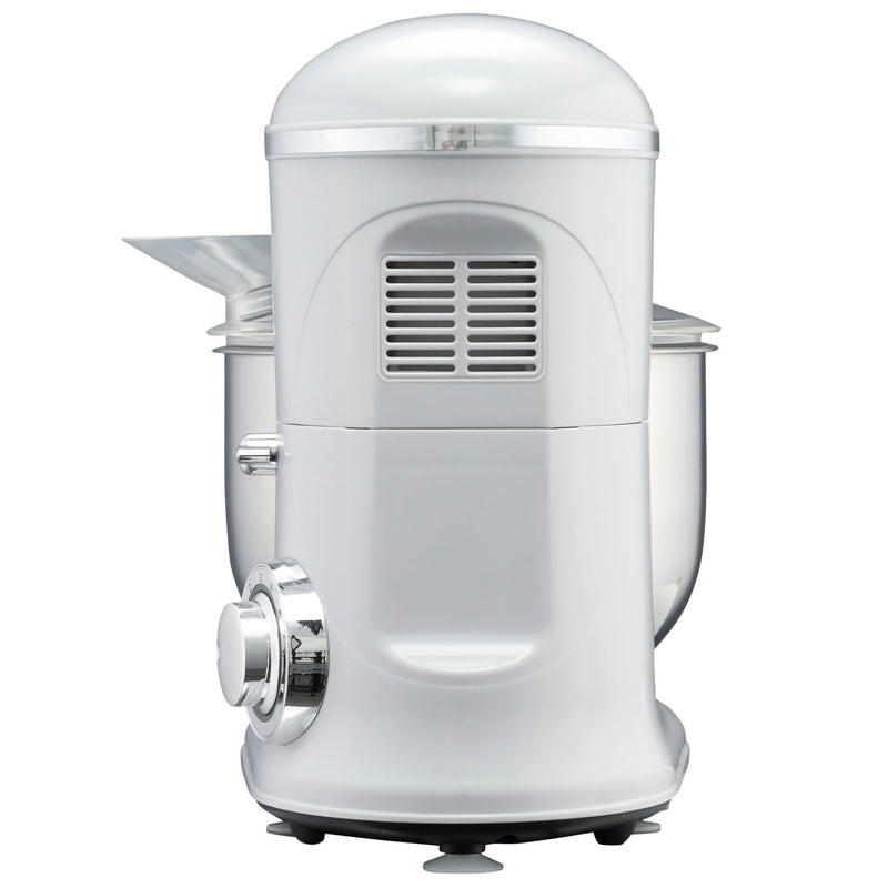 HOMCOM Stand Mixer - White with 6 Speeds and Pulse Setting, 1200W 5.5L Tilt Head Electric Cake Mixer with Stainless Bowl, Beater, Dough Hook and Whisk, Dishwasher Safe, Silver w/ Speed Setting