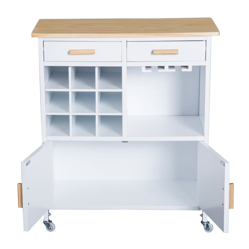 HOMCOM Rolling Kitchen Cart -White
