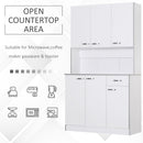 4-Door Wooden Multi Storage Kitchen Cabinet with Doors & Drawers - White