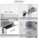 4-Door Wooden Multi Storage Kitchen Cabinet with Doors & Drawers - White