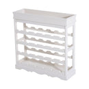 4-tier Wooden Wine Rack Board 24 Bottles Stackable Display Storage Holder Shelves Stand Kitchen Home w/Countertop (White)