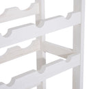 4-tier Wooden Wine Rack Board 24 Bottles Stackable Display Storage Holder Shelves Stand Kitchen Home w/Countertop (White)