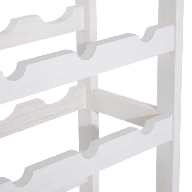 4-tier Wooden Wine Rack Board 24 Bottles Stackable Display Storage Holder Shelves Stand Kitchen Home w/Countertop (White)
