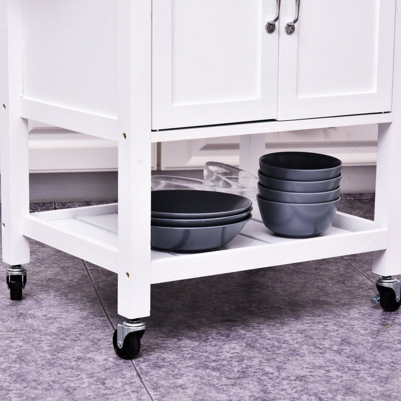 Kitchen Island W/ Drawer-White/Oak Colour