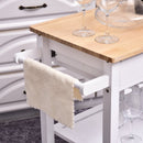 Kitchen Island W/2 Drawers - White/Natural Wood Colour