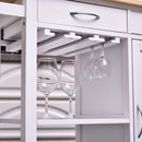 Kitchen Island W/2 Drawers - White/Natural Wood Colour