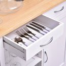 Kitchen Island W/2 Drawers - White/Natural Wood Colour