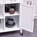 Kitchen Island W/2 Drawers - White/Natural Wood Colour