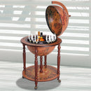 HOMCOM MDF Retro Globe Design Mini Bar Drinks Cabinet Brown