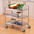 HOMCOM Rolling Kitchen Island, 3-Tier, Stainless Steel