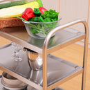 HOMCOM Rolling Kitchen Island, 3-Tier, Stainless Steel