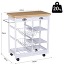 HOMCOM Kitchen Island, 74Wx37Dx76Hcm-White