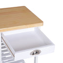 HOMCOM Kitchen Island, 74Wx37Dx76Hcm-White