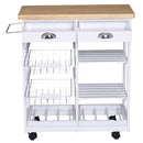 HOMCOM Kitchen Island, 74Wx37Dx76Hcm-White