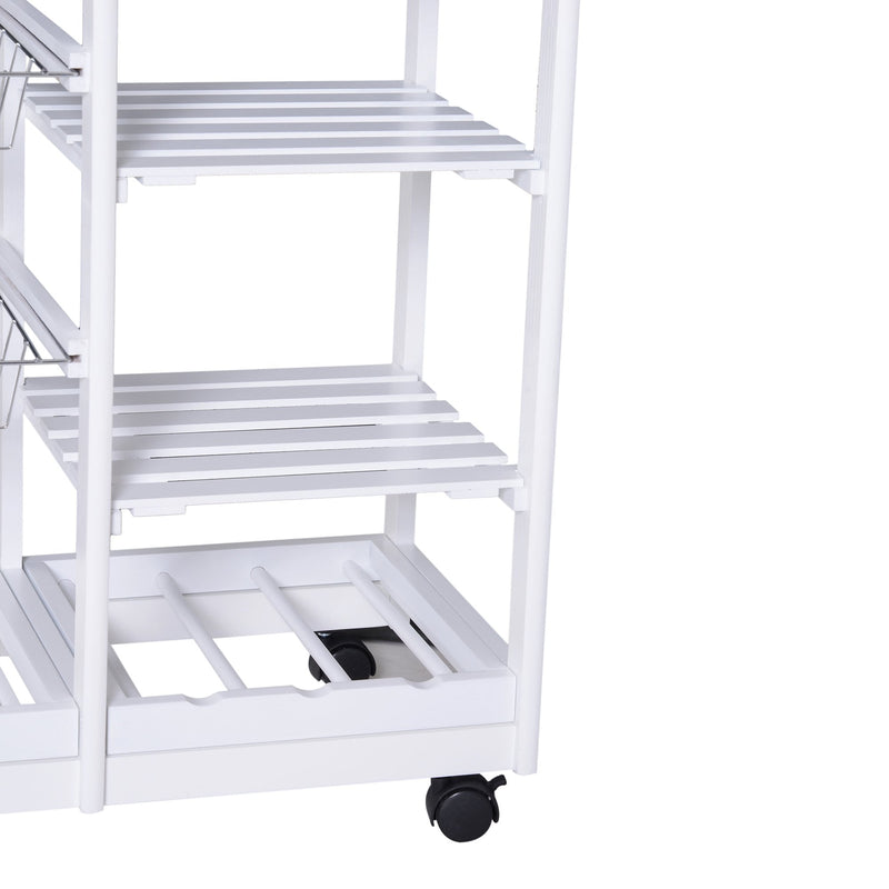 HOMCOM Kitchen Island, 74Wx37Dx76Hcm-White