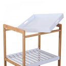 HOMCOM Kitchen Trolley, Bamboo/MDF Board, 74.5H Cm