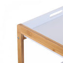 HOMCOM Kitchen Trolley, Bamboo/MDF Board, 74.5H Cm