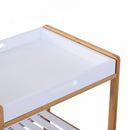 HOMCOM Kitchen Trolley, Bamboo/MDF Board, 74.5H Cm