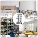 HOMCOM Multi-Use Kitchen Island Trolley w/ 4 Baskets 2 Side Racks Drawer Worktop 4 Wheels Worktop Home Food Storage Spice Vegetables Fruits Smooth Rolling Compact Furniture Dark Grey