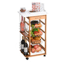 HOMCOM MDF Multifunction Kitchen Island Trolley-Brown