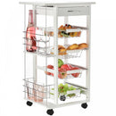 HOMCOM MDF Multifunction Kitchen Island Trolley White