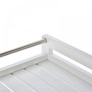 Pine Wood 3-Tier Kitchen Trolley White