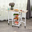HOMCOM MDF Extendable Kitchen Island Trolley - White