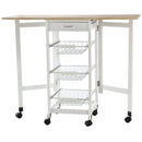 HOMCOM MDF Extendable Kitchen Island Trolley - White