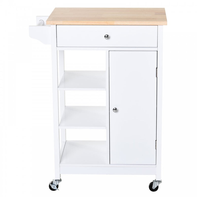 HOMCOM Kitchen Storage Trolley White