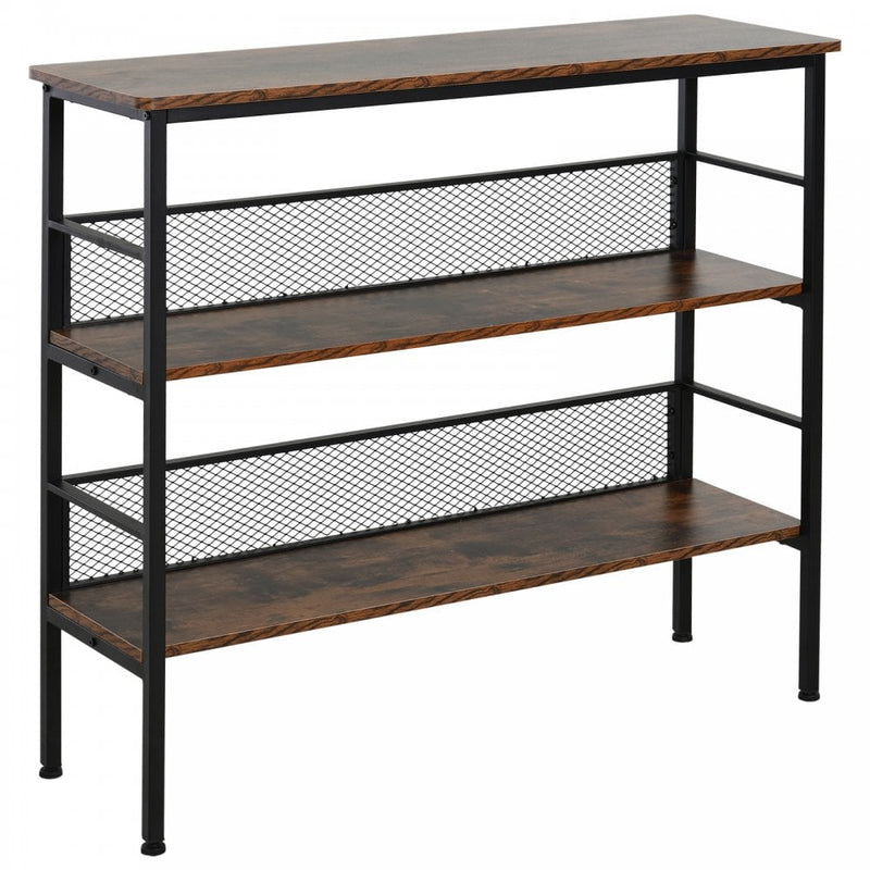 MDF Industrial 3-Tier Display Shelf - Brown